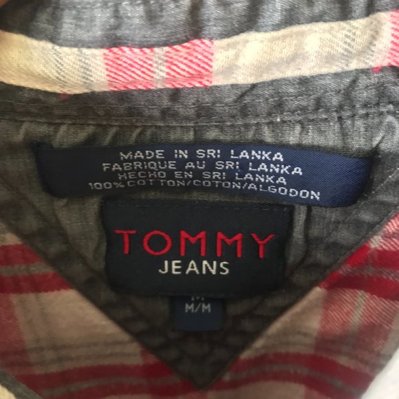 VTG Tommy Jeans Flannel Plaid Shirt Sz M - Picture 4 of 6